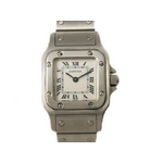 【現品限り】Cartier（カルティエ） カルティエ サントスガルベSM SS クォーツ レディース 白文字盤 旧バックル 【中古A】