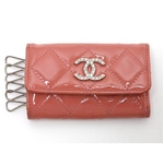 【現品限り】CHANEL（シャネル） マトラッセ キーケース6本 エナメル サーモンピンク 【中古AB】