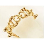 【現品限り】GUCCI（グッチ） ロゴチェーンリング YG 【中古A】