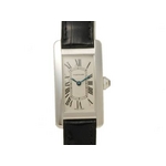 【現品限り】Cartier（カルティエ） タンクアメリカンSM WG／革 クォーツ レディース 時計 【中古SA】
