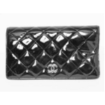 【現品限り】CHANEL（シャネル） エナメル パテント 長財布 黒 ブラック 【中古B】