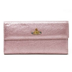 【現品限り】Vivienne Westwood（ヴィヴィアンウエストウッド） Wホック長財布 カーフ メタリックピンク 2801VW 【未使用】