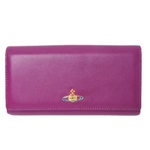 【現品限り】Vivienne Westwood（ヴィヴィアンウエストウッド） 二つ折長財布 カーフ パープル／赤 1032VW 【未使用】