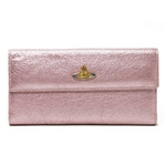 【現品限り】Vivienne Westwood（ヴィヴィアンウエストウッド） Wホック長財布 カーフ メタリックピンク 2801VW 【未使用】