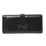 【現品限り】Loewe（ロエベ） 2つ折長財布 ナッパレザー 黒 ブラック 【中古B】