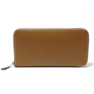 【現品限り】HERMES（エルメス） ラウンドファスナー長財布 アザップロング エプソン ゴールド／ブラウン 【中古B】
