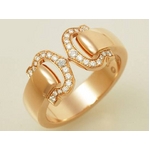 【現品限り】Cartier（カルティエ） 2Cモチーフ ブークルセ ダイヤリング SM PG #55 【中古SA】