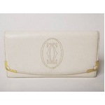【現品限り】Cartier(カルティエ) マルチェロ 2つ折長財布 白 ホワイト L3000911 【中古AB】