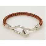 【現品限り】HERMES（エルメス） ジャンボブレス ブラウン／オレンジ シルバー金具 【中古A】