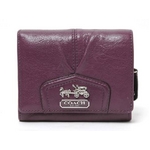 【現品限り】COACH（コーチ） L字ファスナー財布 レザー パープル 【中古A】