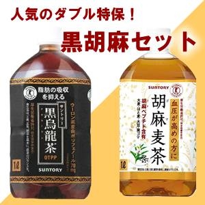 黒胡麻セット 黒烏龍茶＋胡麻麦茶 1LPET 2ケースセット