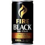 キリン FIRE ファイア ブラック 手摘み完熟豆 185g缶 180本セット （6ケース）