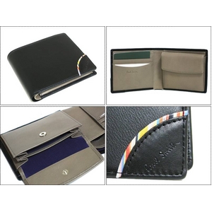 Paul Smith（ポールスミス） 小銭入れ付き ２つ折財布 インサイドグレー PSK767-10 