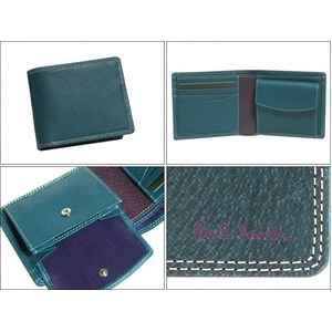 Paul Smith ポールスミス 二つ折財布 グレー マルチカラー イタリア製 Paul Smith ポールスミス 二つ折財布 グレー マルチカラー イタリア製