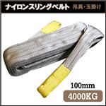 荷揚げロープ/吊上げナイロンスリングベルト 【100mm×3.5m】 グレー(灰)