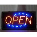 LEDネオンサイン看板 【OPEN】 48cm×25cm×2.5cm 吊り下げ用金具付き ブルー(青)