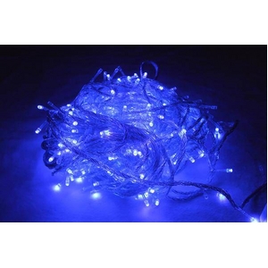 LED 100球イルミネーション クリスマスにも 連結可能 ブルー 透明線画像１