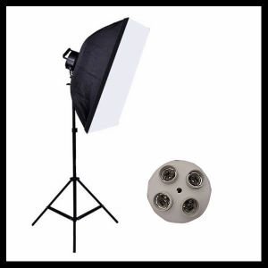 ソフトボックス 【4灯式/撮影球：4個装着可】 70cm×50cm 〔1灯/撮影器具/撮影照明/写真機材〕