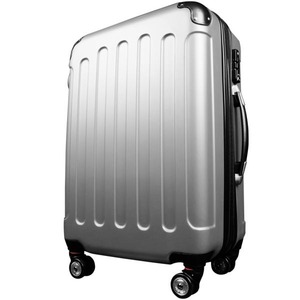 スーツケース/キャリーバッグ 【Sサイズ/小型1〜3日】 機内可(機内持ち込み) TSA搭載 軽量 ファスナー シルバー(銀)