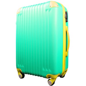 スーツケース/キャリーバッグ 【Sサイズ/小型1〜3日】 機内可(機内持ち込み) TSA搭載 軽量 ファスナー グリーン(緑)×イエロー(黄)