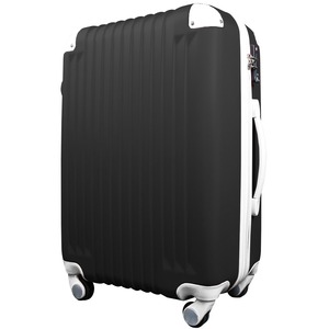 スーツケース/キャリーバッグ 【Sサイズ/小型1〜3日】 機内可(機内持ち込み) TSA搭載 軽量 ファスナー ブラック(黒)×ホワイト(白)