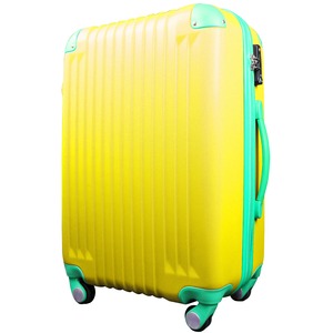 スーツケース/キャリーバッグ 【Sサイズ/小型1〜3日】 機内可(機内持ち込み) TSA搭載 軽量 ファスナー イエロー(黄)×グリーン(緑)