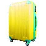スーツケース/キャリーバッグ 【Sサイズ/小型1〜3日】 機内可(機内持ち込み) TSA搭載 軽量 ファスナー イエロー(黄)×グリーン(緑)