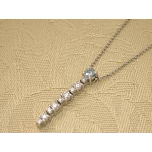 PT900(プラチナ900) アイスブルーダイヤモンドペンダント Total 0.5ct ストレートタイプ