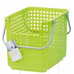 ランドリーバスケット スタック機能付 グリーン 【2個セット】
