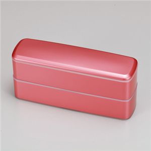 HAKOYA 弁当箱 スリム長角 2段 メタリックピンク 【3個セット】