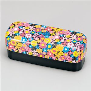 HAKOYA 弁当箱 布貼スリムコンパクト弁当 フラワーブラック 【3個セット】