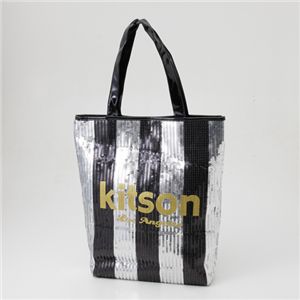 kitson(キットソン) スパンコール 縦型トートバッグ 3790 BLACK/SILVER ストライプ