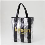 kitson（キットソン） スパンコール 縦型トートバッグ 3790 BLACK/SILVER ストライプ