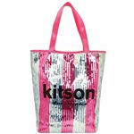 kitson（キットソン） スパンコール 縦型トートバッグ 3788 FUCHSIA/SILVER ストライプ