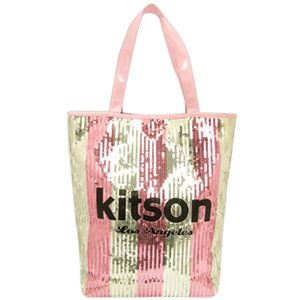 kitson（キットソン） スパンコール 縦型トートバッグ 3787 PINK/SILVER ストライプ