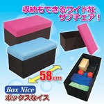 収納付きボックススツール 幅58cm×奥行29cm×高さ28cm ブルー（青）