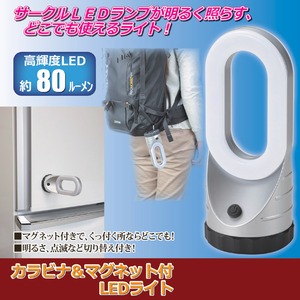 LEDハンディライト 【カラビナ＆マグネット付き】 24灯/単4乾電池式