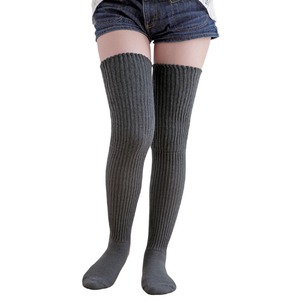 ひざまで暖かサポートソックス 【レディース22.0〜25.0cm/グレー（灰）】 日本製