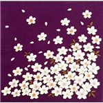友禅縮緬風呂敷中巾 桜 紫