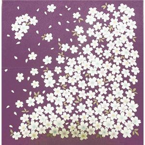 友禅縮緬風呂敷二巾 桜 紫