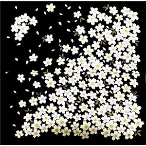 友禅縮緬風呂敷二巾 桜 黒