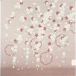 友禅縮緬風呂敷二巾 しだれ桜 ピンク