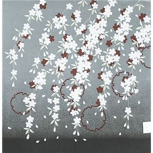 友禅縮緬風呂敷二巾 しだれ桜 黒