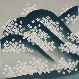 友禅縮緬風呂敷二巾 琳派　山桜