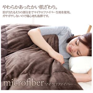 ポーランド産ホワイトダックダウン90%使用 日本製マイクロファイバー羽毛布団 シングル ブラウン画像その1更新中