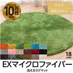 E×マイクロファイバー洗えるラグマット （直径200cm） ブラウン