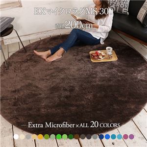 E×マイクロファイバー洗えるラグマット （直径200cm） アイボリー