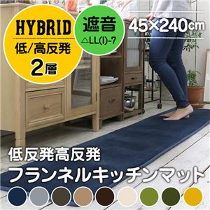 ハイブリッド2層（高反発プラス低反発） ボリューム フランネルラグマット LM-101（45×240cm） ブラウン