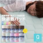 mofua cool 接触冷感・防ダニ・抗菌防臭快適敷パッド（東洋紡フィルハーモニィ（R） わた使用） クイーン グリーン