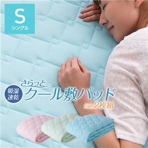 吸湿速乾 さらっとクール敷パッド2枚組 シングル ミント